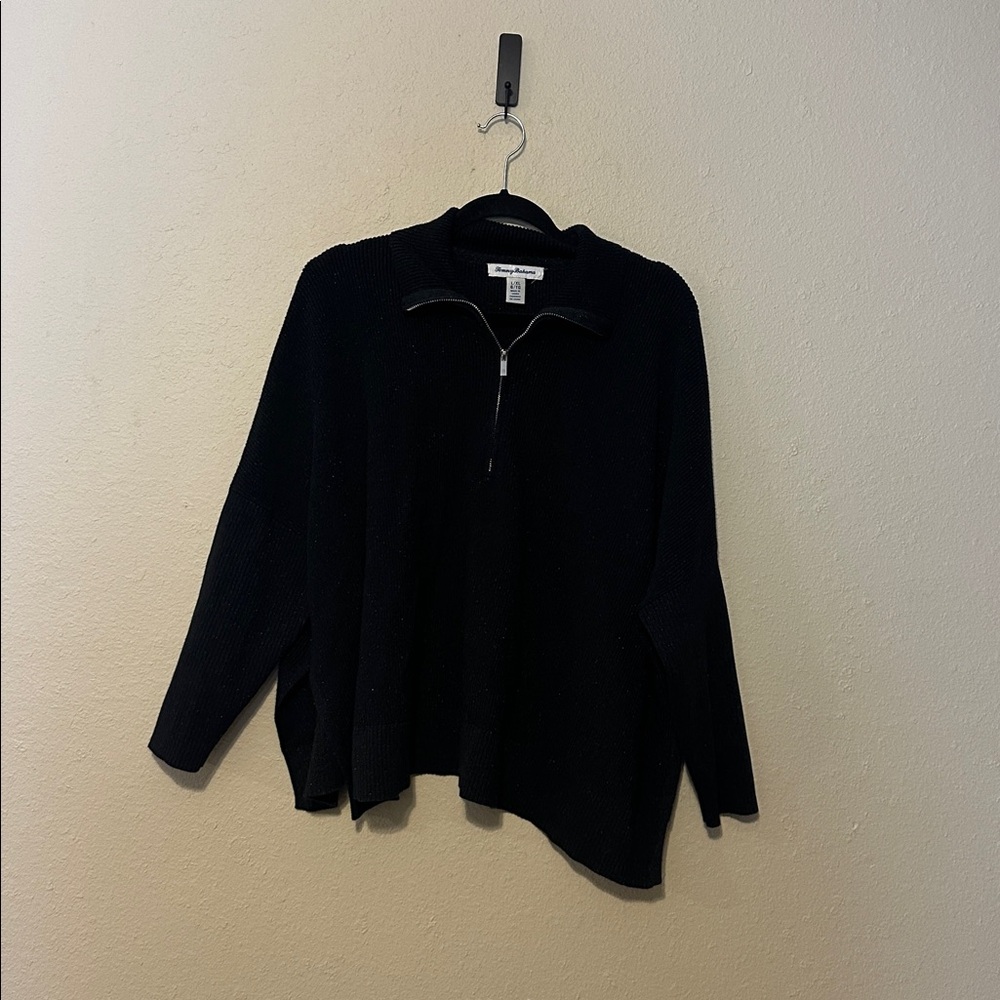 Tommy Bahama Bonita Shimmer Poncho Top Half Zip Mock Neck Long Sleeve‎ L/XL
